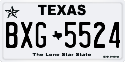 TX license plate BXG5524