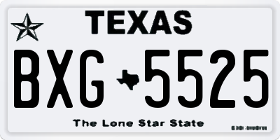 TX license plate BXG5525