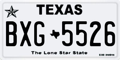 TX license plate BXG5526