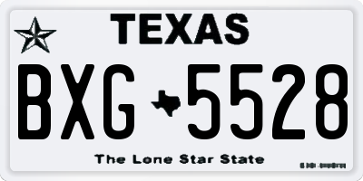 TX license plate BXG5528