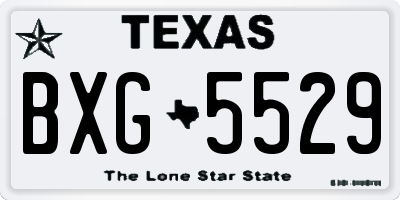 TX license plate BXG5529