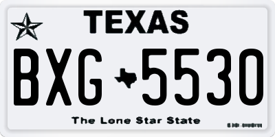 TX license plate BXG5530