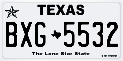 TX license plate BXG5532