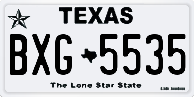 TX license plate BXG5535
