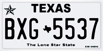 TX license plate BXG5537