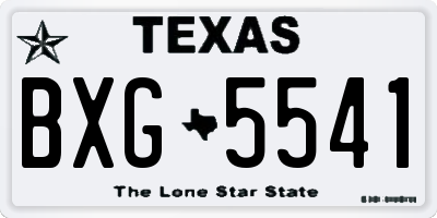 TX license plate BXG5541