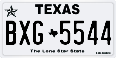 TX license plate BXG5544