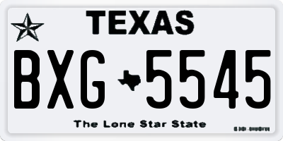 TX license plate BXG5545