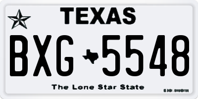 TX license plate BXG5548