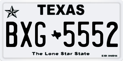 TX license plate BXG5552
