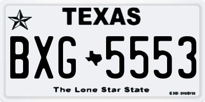 TX license plate BXG5553