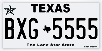 TX license plate BXG5555