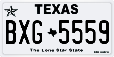 TX license plate BXG5559