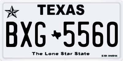 TX license plate BXG5560