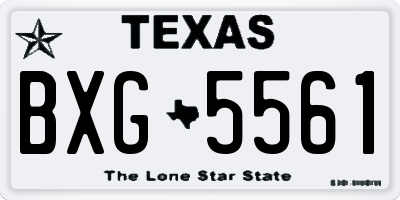 TX license plate BXG5561
