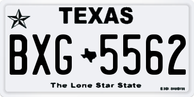 TX license plate BXG5562