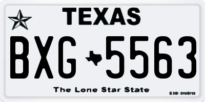 TX license plate BXG5563