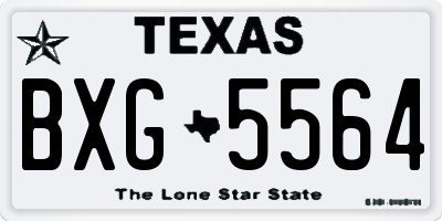 TX license plate BXG5564