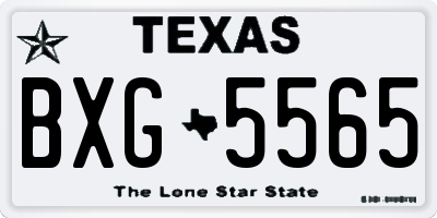 TX license plate BXG5565
