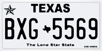 TX license plate BXG5569
