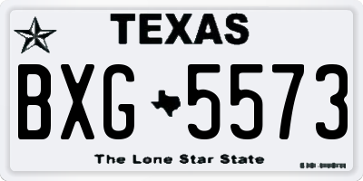 TX license plate BXG5573