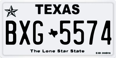 TX license plate BXG5574
