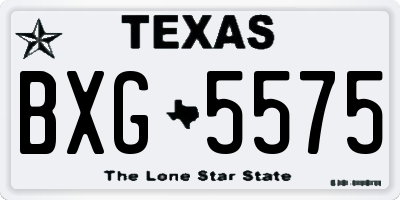 TX license plate BXG5575