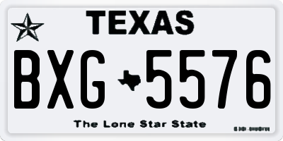 TX license plate BXG5576