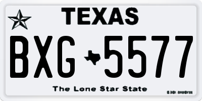 TX license plate BXG5577