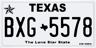 TX license plate BXG5578