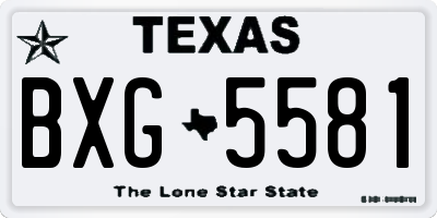TX license plate BXG5581