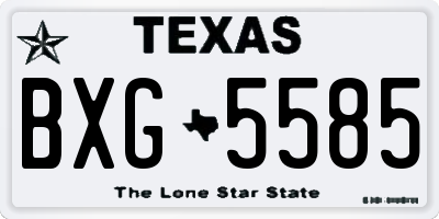 TX license plate BXG5585