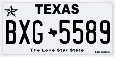TX license plate BXG5589