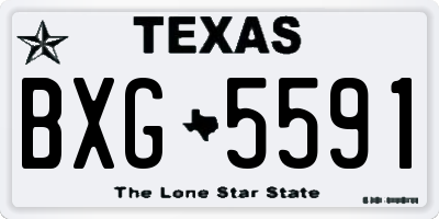 TX license plate BXG5591