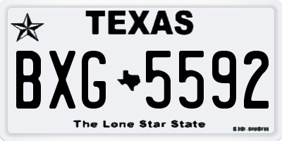TX license plate BXG5592