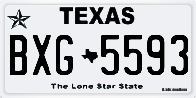 TX license plate BXG5593