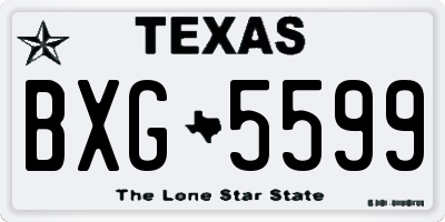 TX license plate BXG5599