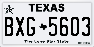 TX license plate BXG5603