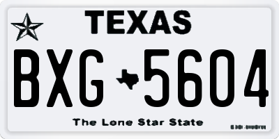 TX license plate BXG5604