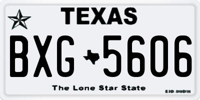TX license plate BXG5606