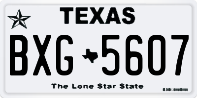 TX license plate BXG5607