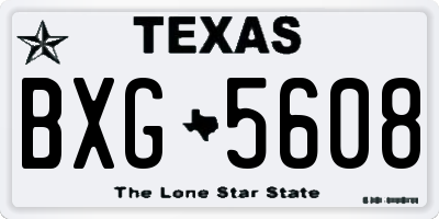 TX license plate BXG5608