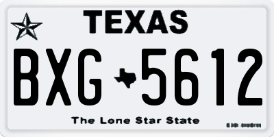 TX license plate BXG5612