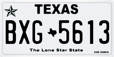 TX license plate BXG5613