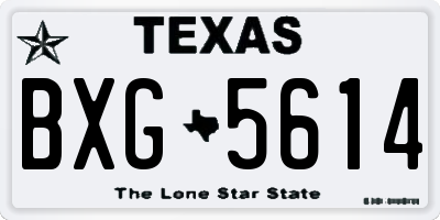 TX license plate BXG5614