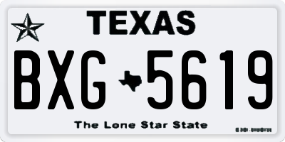 TX license plate BXG5619