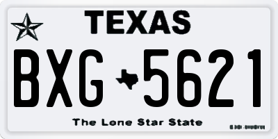 TX license plate BXG5621