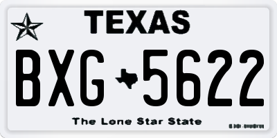 TX license plate BXG5622