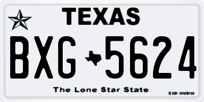TX license plate BXG5624