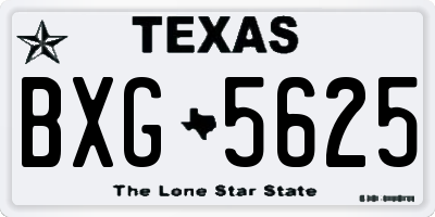 TX license plate BXG5625